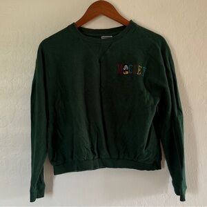 disney mickey green embroidered sweatshirt | size: M